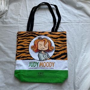 Judy Moody Orange and Green Tiger Print Tote Bag